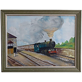 Nostaljik Kara Tren Yağlı Boya Tablo