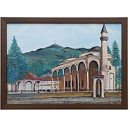 Tokat Meydan Camii Temalı Yağlı Boya Tablo - Ahşap Çerçeveli